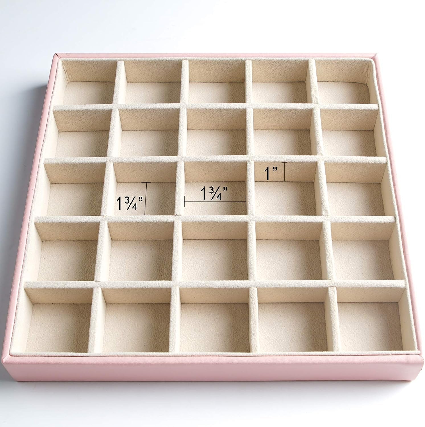 Earring Organizer Classic Jewelry Box 50 Slots Double Layer Jewelry Storage Case with 6 Necklace Hook and Bracelet Pocket(Pink)